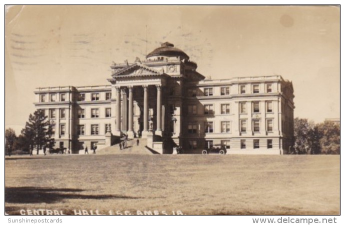 Iowa Ames CollegeCentral Hall Creek Bridge Iowa State College 1914 Real Photo - Ames