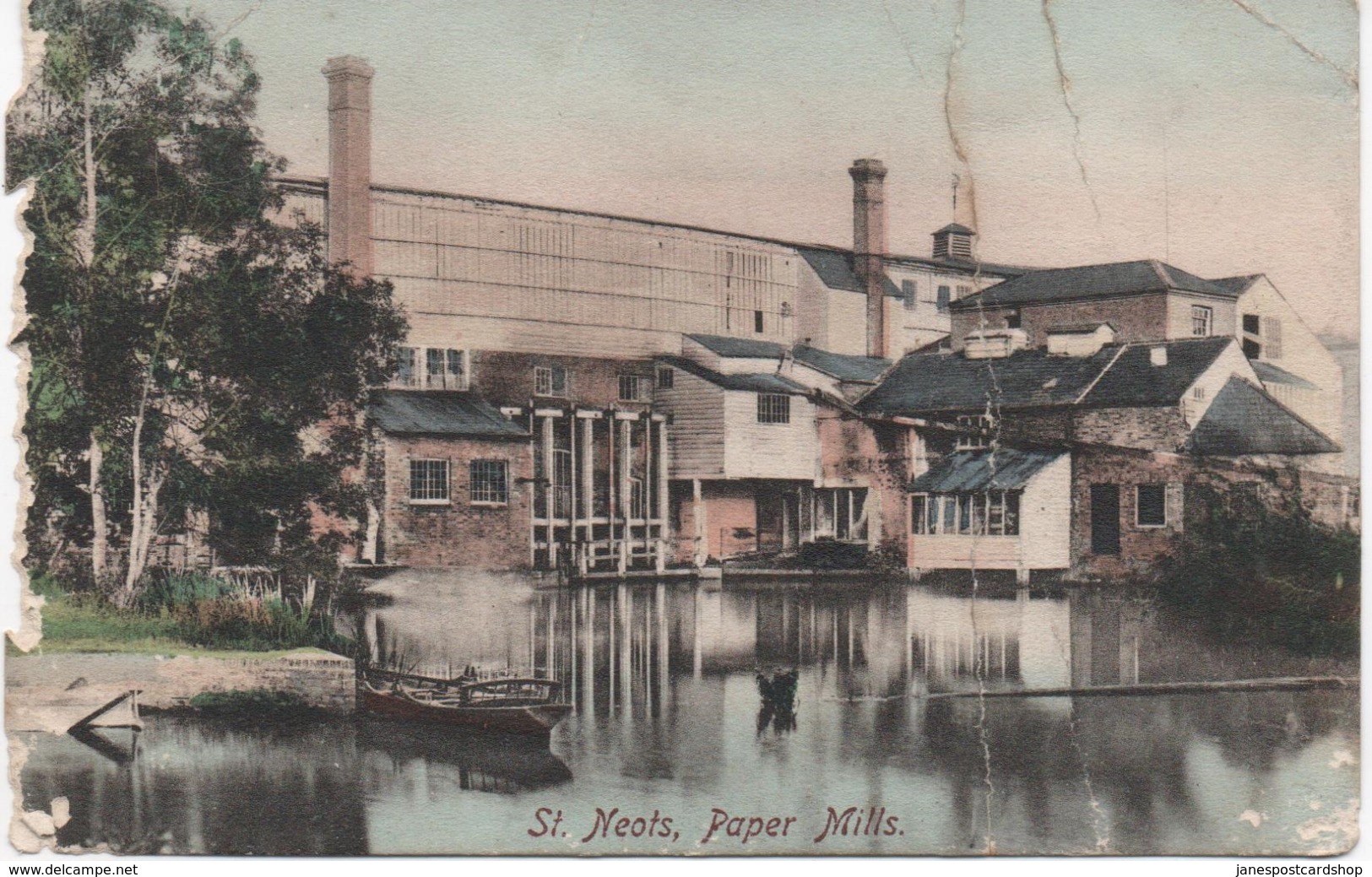 COLOURED FRITHS POSTCARD - ST. NEOTS PAPER MILLS - C1907 - Very Damaged - Other & Unclassified