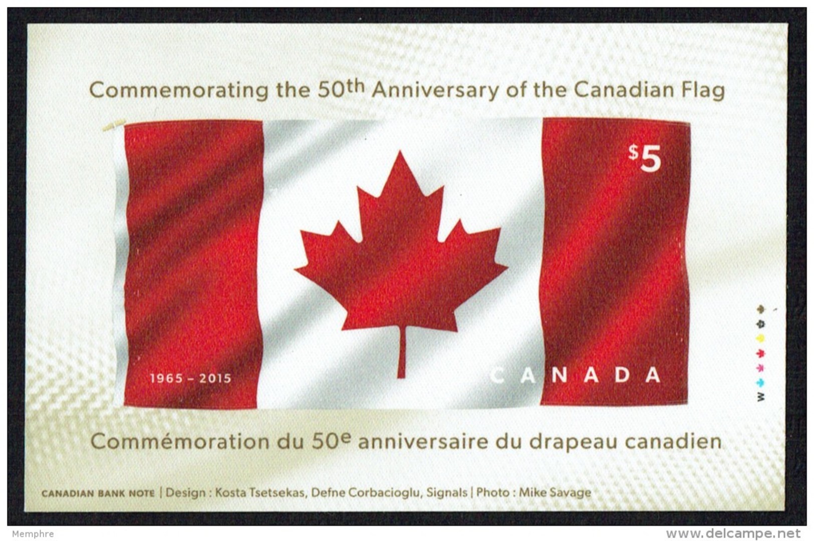 2015  50th Ann Of Canadian Flag - 50è Ann Du Drapeau Canadien  Large Format Stamp Made Of Fabric - Ungebraucht