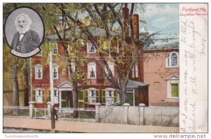 MaIne Portland The Longfellow Mansion 1906 - Portland