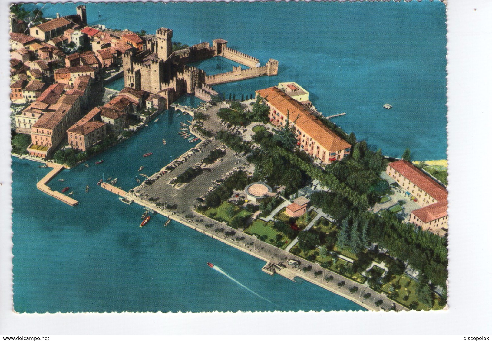 U233 Cartolina Del Lago Di Garda - Sirmione (Brescia) Veduta Aerea, Aerial View, Vue Aerienne _ CIRCOLATA 1962 - Altri & Non Classificati