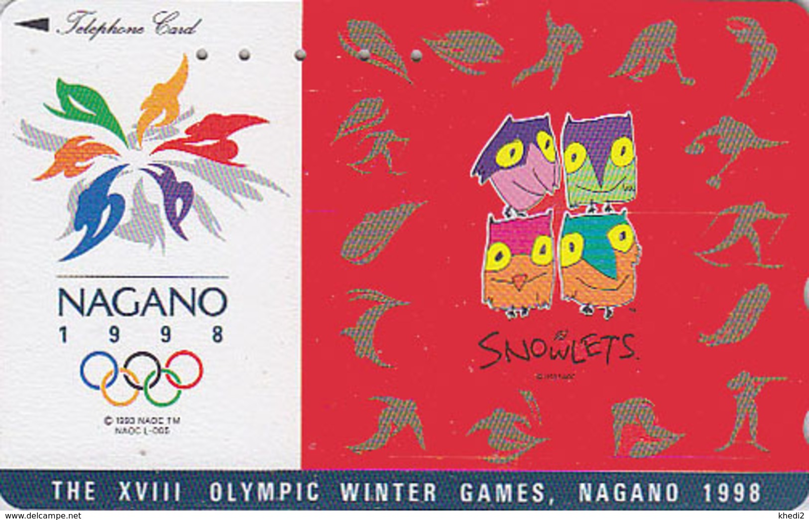 TC JAPON / 271-03070 - ANIMAL HIBOU JO NAGANO / ICE HOCKEY CURLING PATINAGE OWL BIRD OLYMPIC GAMES JAPAN Free PC  3916 - Olympic Games