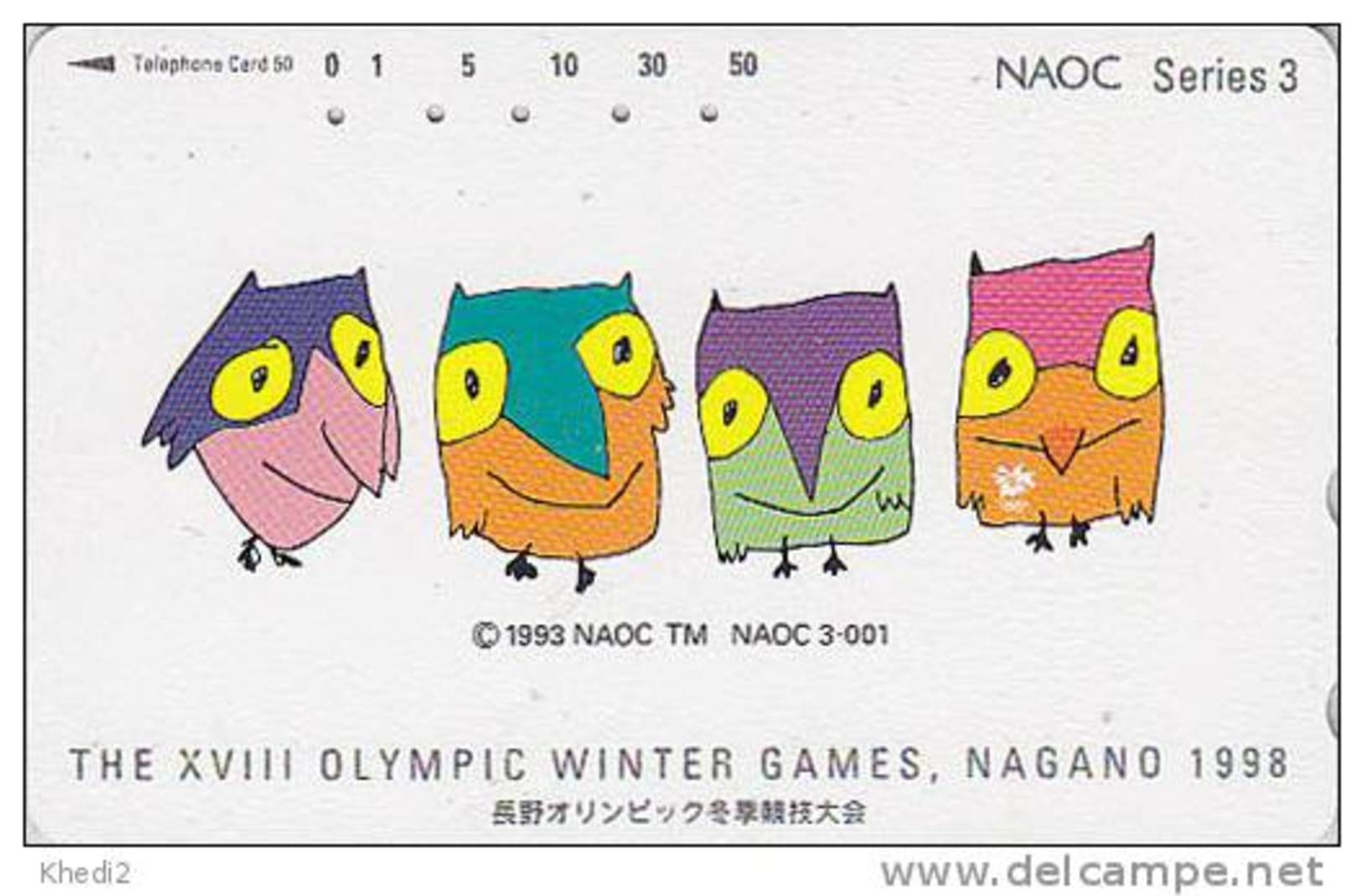 TC JAPON / 270-01680 - HIBOU Jeux Olympiques NAGANO - OWL Bird OLYMPIC GAMES JAPAN Free Phonecard - EULE - 3920 - Giochi Olimpici