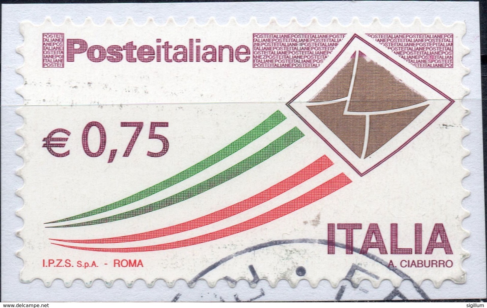 VARIETA 2010 - POSTE ITALIANE, POSTA ITALIANA 0,75 - LETTERINA INCOMPLETA - Varietà E Curiosità