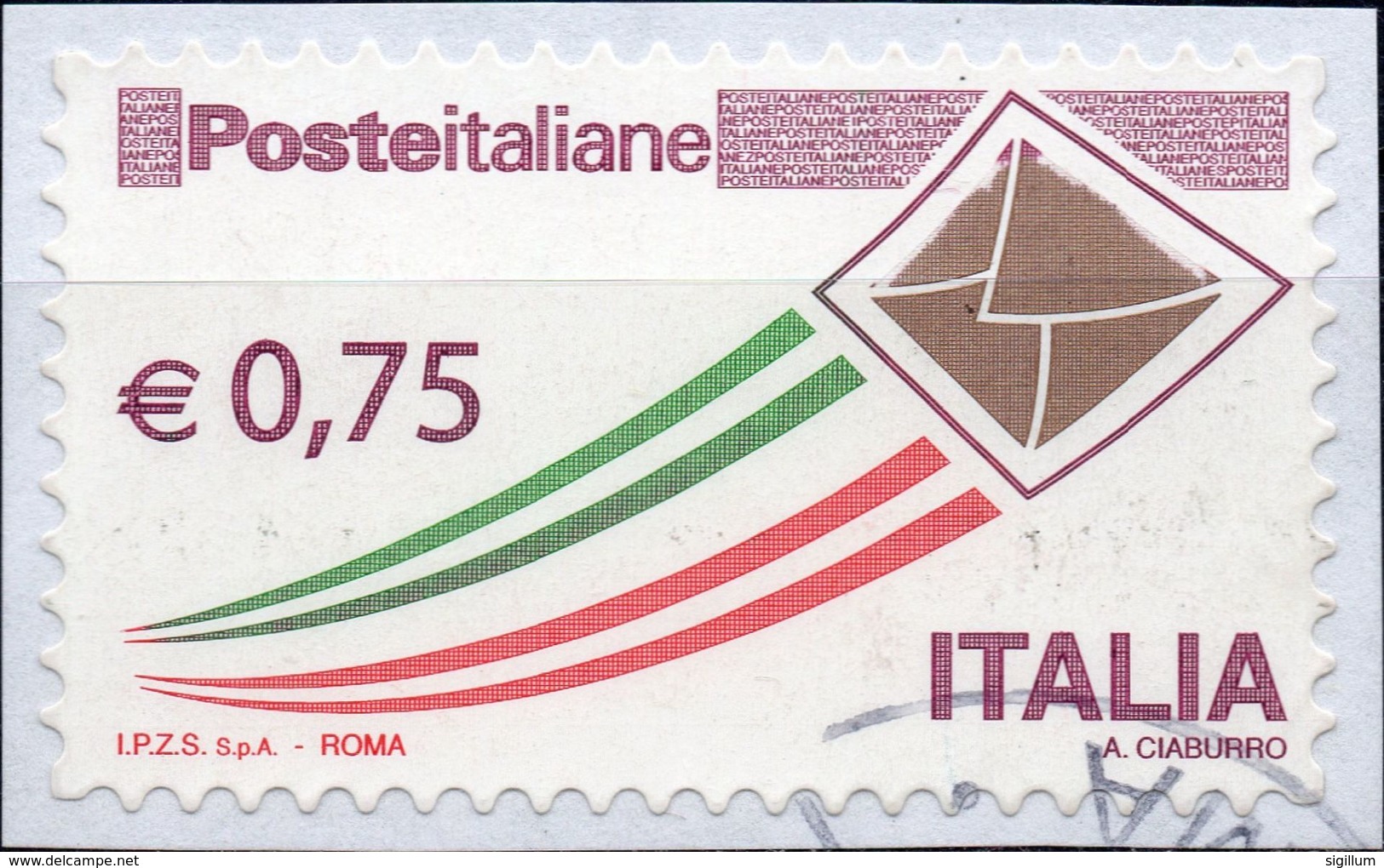 VARIETA 2010 - POSTE ITALIANE - POSTA ITALIANA 0,75 - LETTERINA INCOMPLETA - Varietà E Curiosità