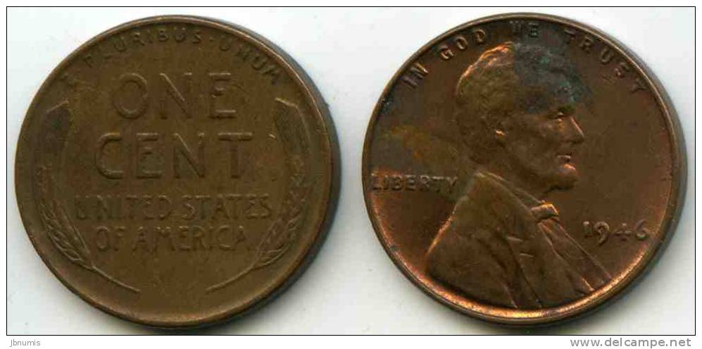 Etats-Unis USA 1 Cent 1946 KM 132 - 1909-1958: Lincoln, Wheat Ears Reverse