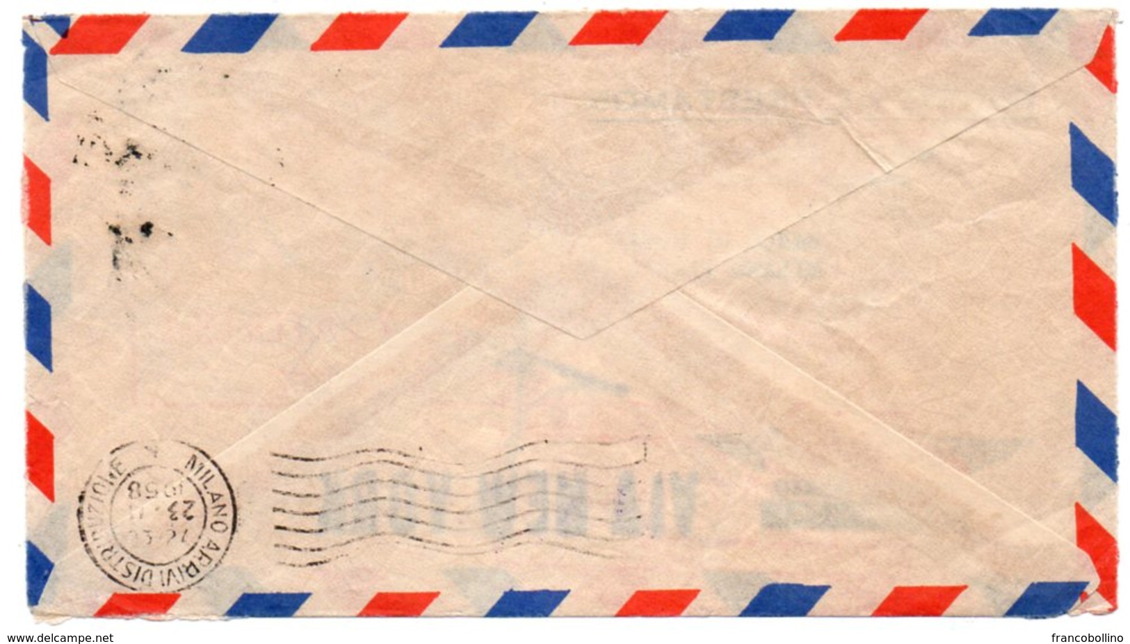 ECUADOR - AIR MAIL COVER TO ITALY-1958 / BANK / VIA NEW YORK /THEMATIC STAMPS-COAT OF ARMS - Ecuador