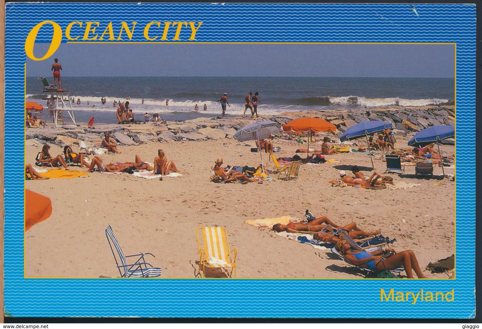 °°° 2169 - MD - ENJOYING SAND AND SURF AT OCEAN CITY - With Stamps °°° - Ocean City