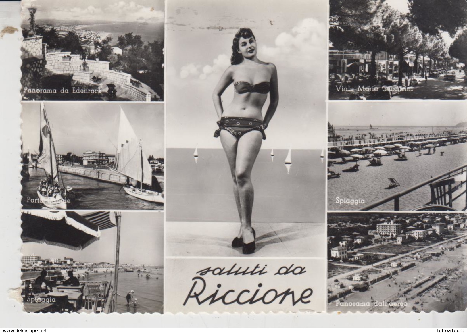 Riccione Rimini Pin Up Pinup's Pin Ups Vedute Saluti   Vg - Rimini