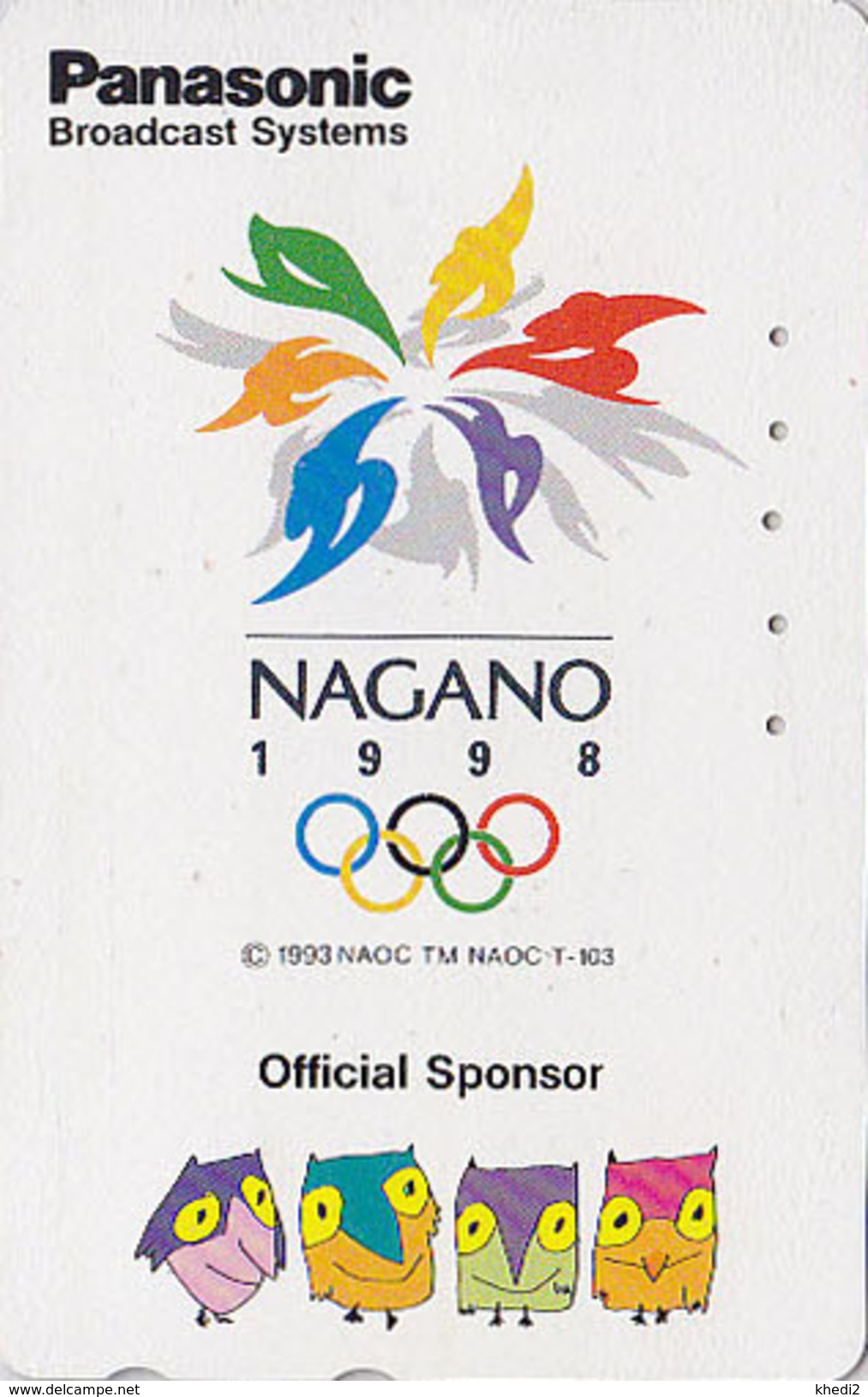 Télécarte JAPON / 110-016 - HIBOU Jeux Olympiques NAGANO / PANASONIC - OWL OLYMPIC GAMES JAPAN Phonecard - 3936 - Jeux Olympiques