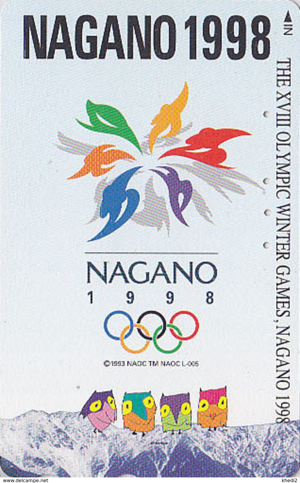 Télécarte JAPON / 271-800042 - HIBOU Jeux Olympiques NAGANO - OWL Bird OLYMPIC GAMES JAPAN Free Phonecard - EULE 3938 - Jeux Olympiques