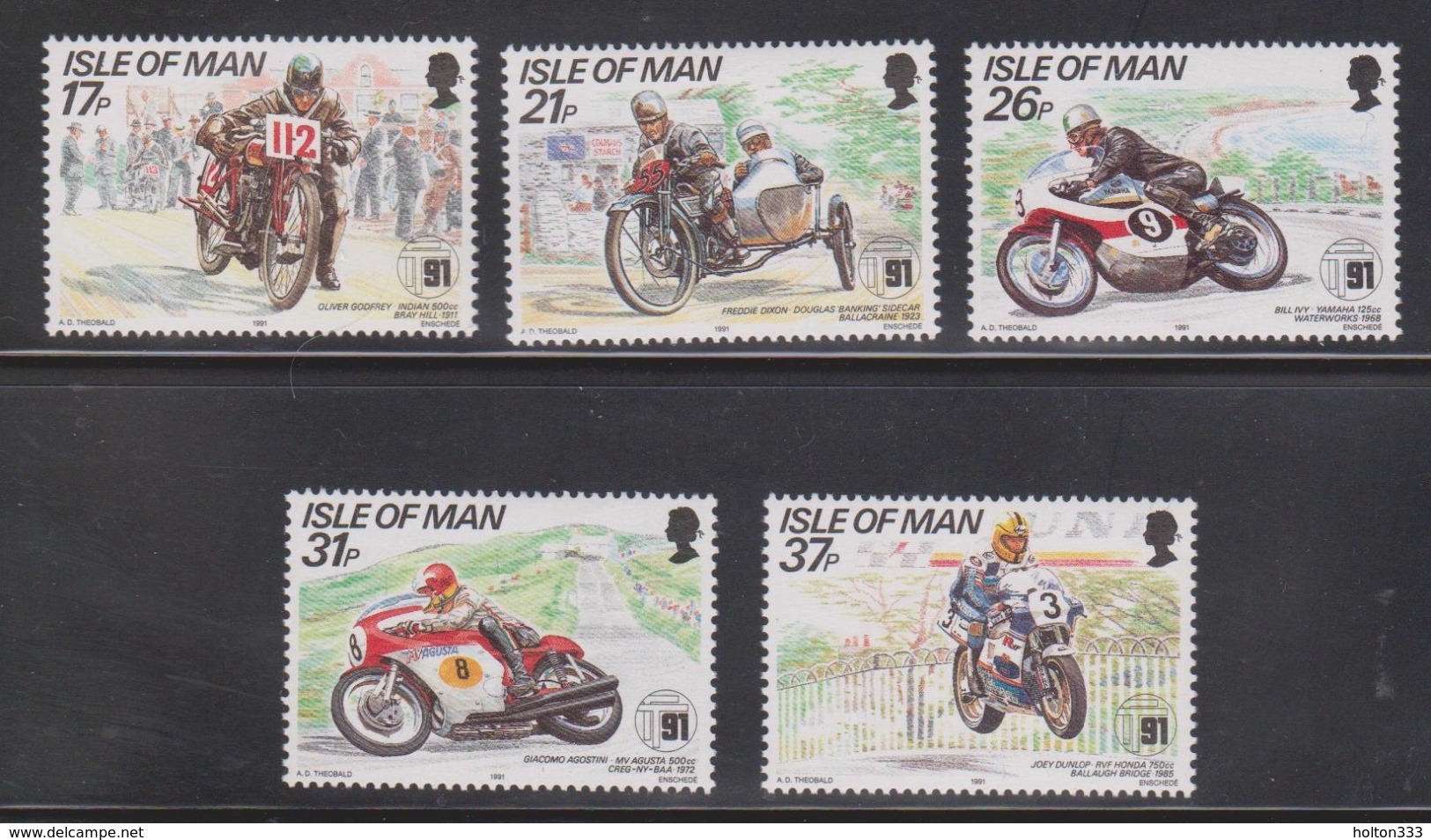 ISLE OF MAN - Scott # 472-6 Mint Never Hinged - QEII Motorcycles Issue - Isle Of Man