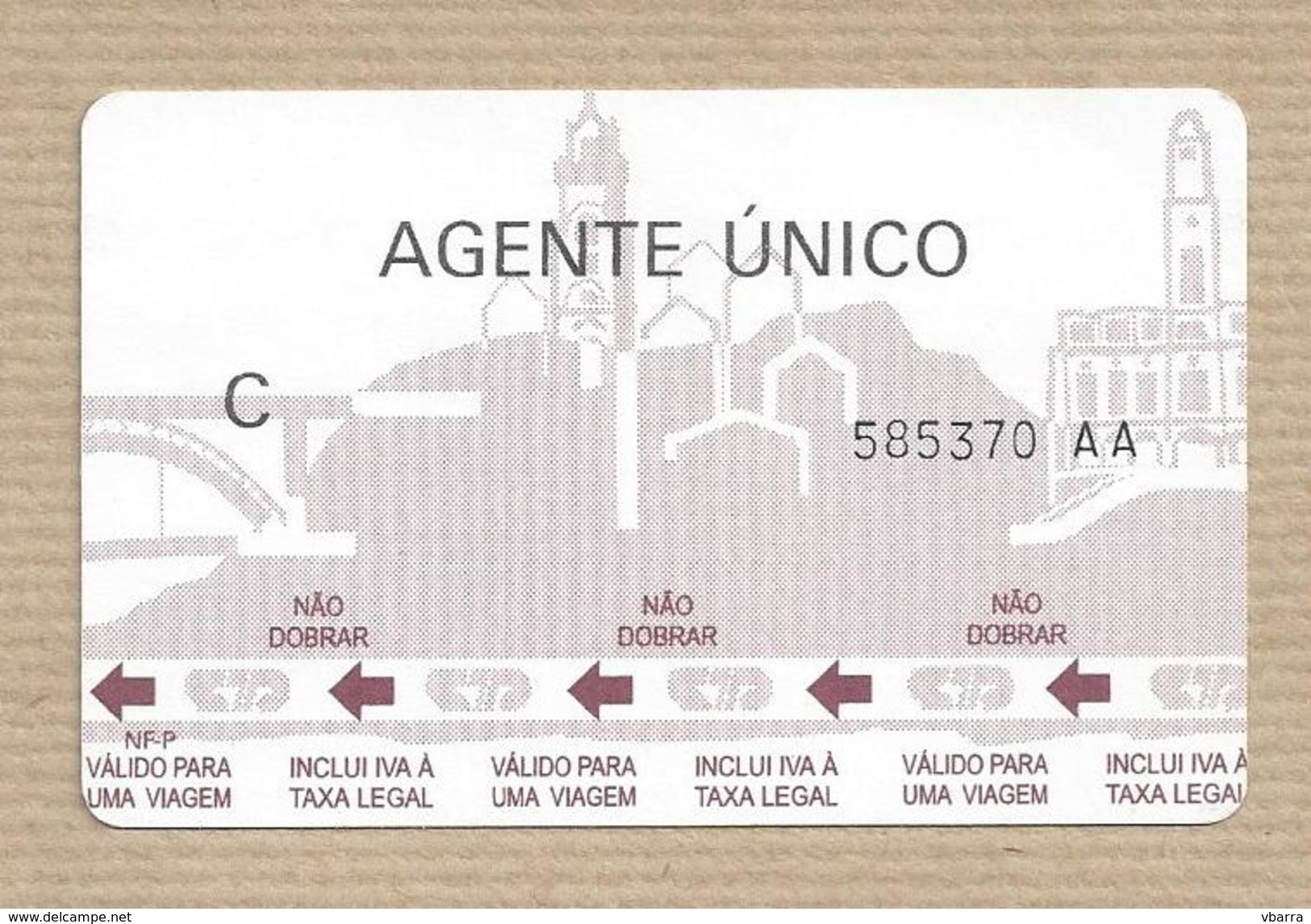 Transportes Porto - Portugal  Ticket - Europa