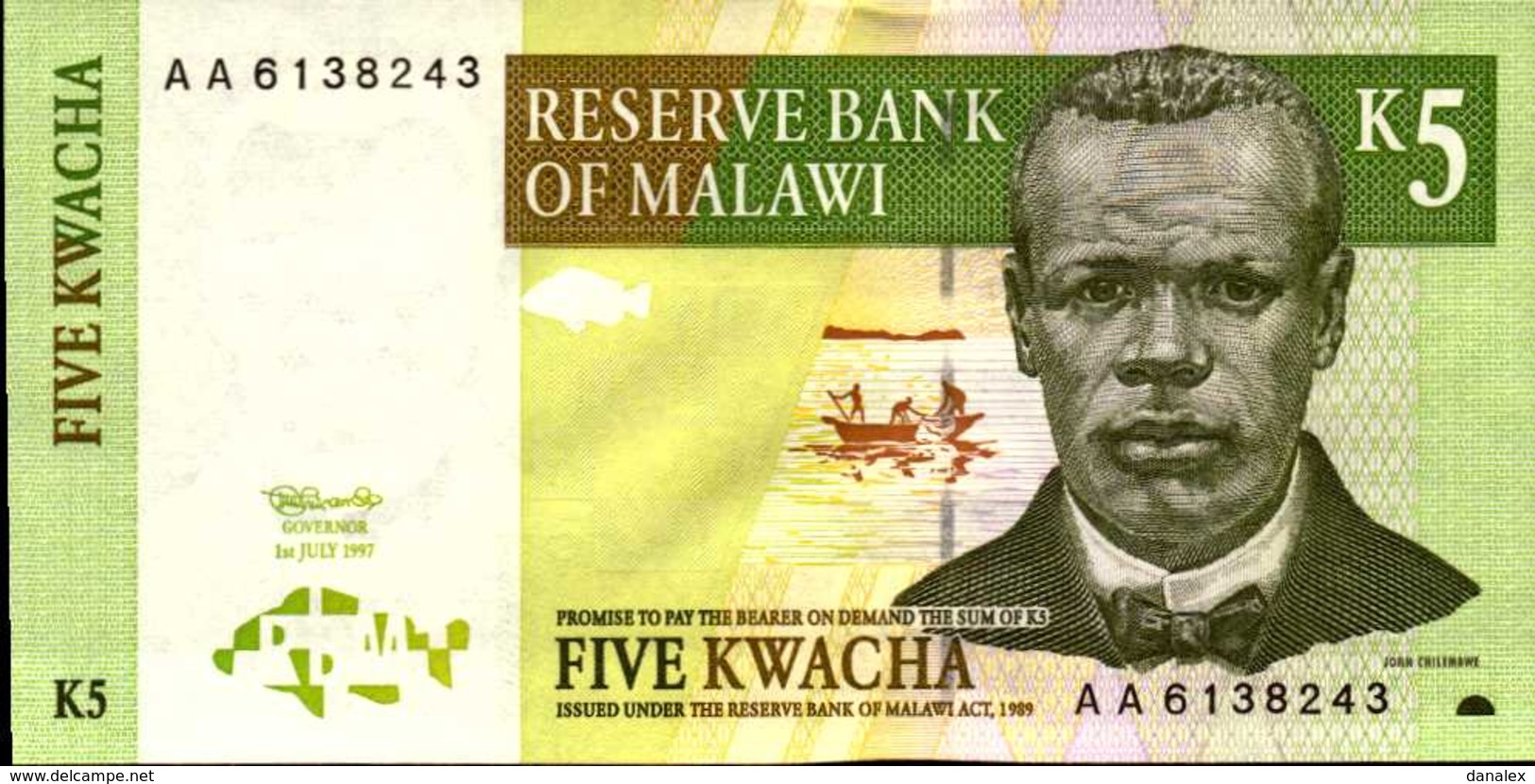 MALAWI 5 KWACHA Du 1-7-1997 Pick 36  UNC/NEUF - Malawi