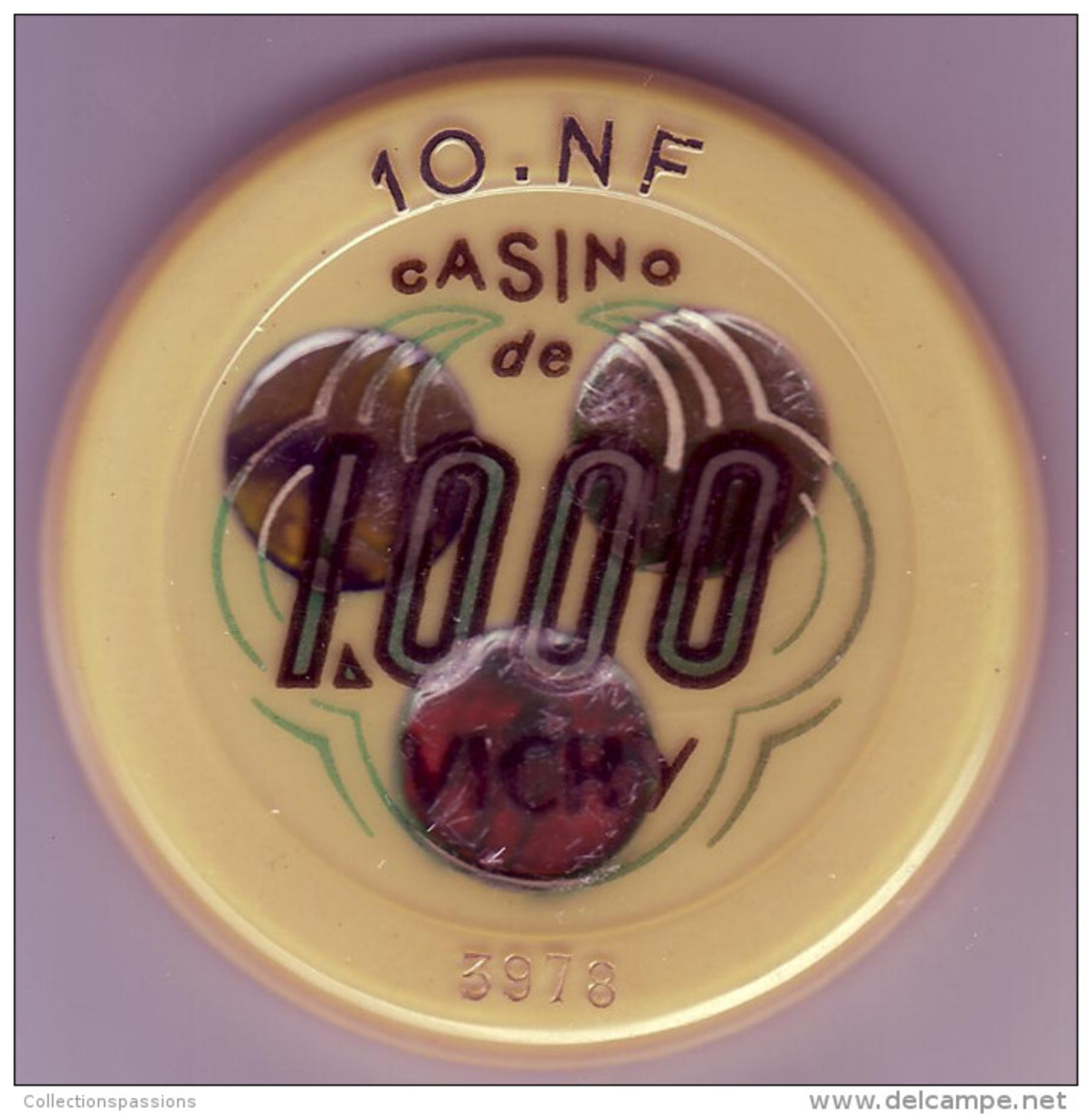 CASINO DE VICHY - Ancien Jeton De Casino De Vichy, 10 NF/1000 - 03 ALLIER - - Casino