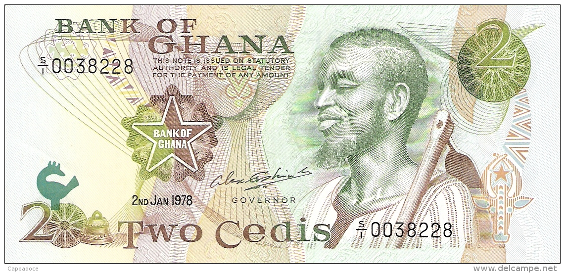 GHANA   2 Cedis   2/1/1978   P. 14c   UNC - Ghana