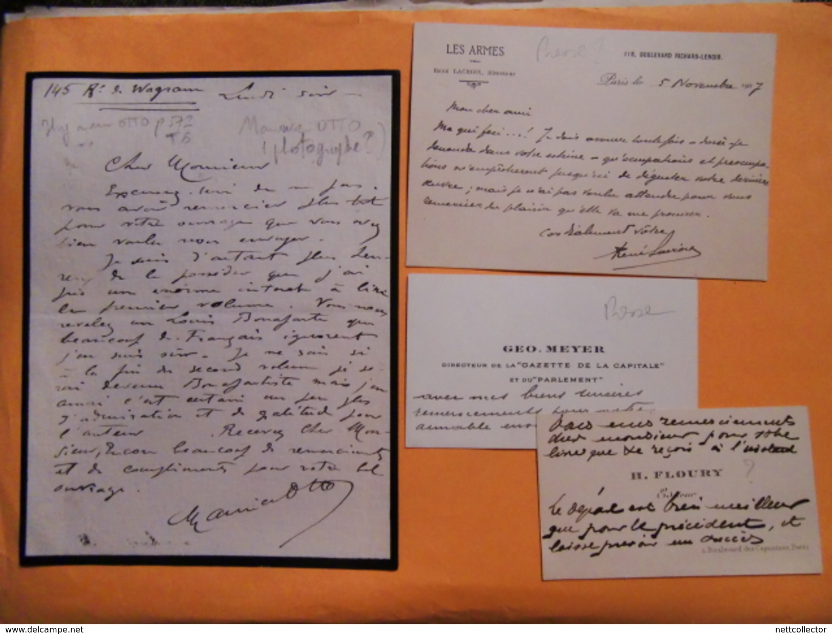 ARCHIVE IMPORTANTE ECRIVAIN ANDRE LEBAY 1877/1938  AUTOGRAPHES / MANUSCRIT ORIGINAL/ LETTRES/ ARTICLES RARE