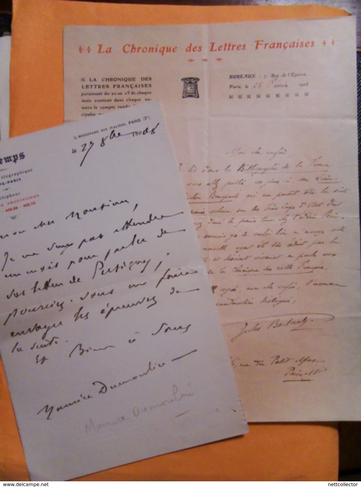 ARCHIVE IMPORTANTE ECRIVAIN ANDRE LEBAY 1877/1938  AUTOGRAPHES / MANUSCRIT ORIGINAL/ LETTRES/ ARTICLES RARE