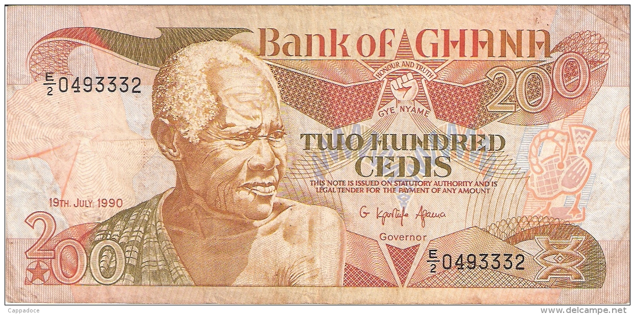 GHANA   200 Cedis   19/7/1990   P. 27b - Ghana