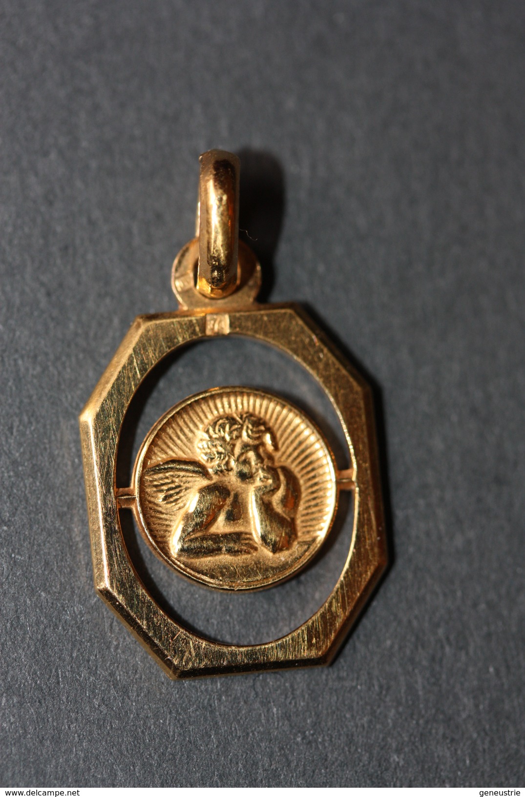 Beau Pendentif Médaille Religieuse Années 30 Art Déco " Ange De Raphaël" Religious Medal - Religione & Esoterismo