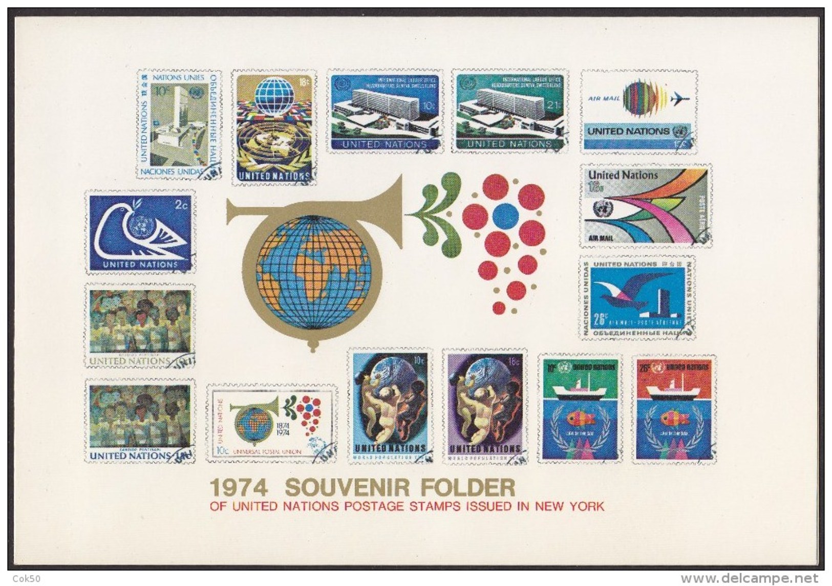 UN - United Nations New York 1974 MNH Souvenir Folder - Year Pack - Autres & Non Classés