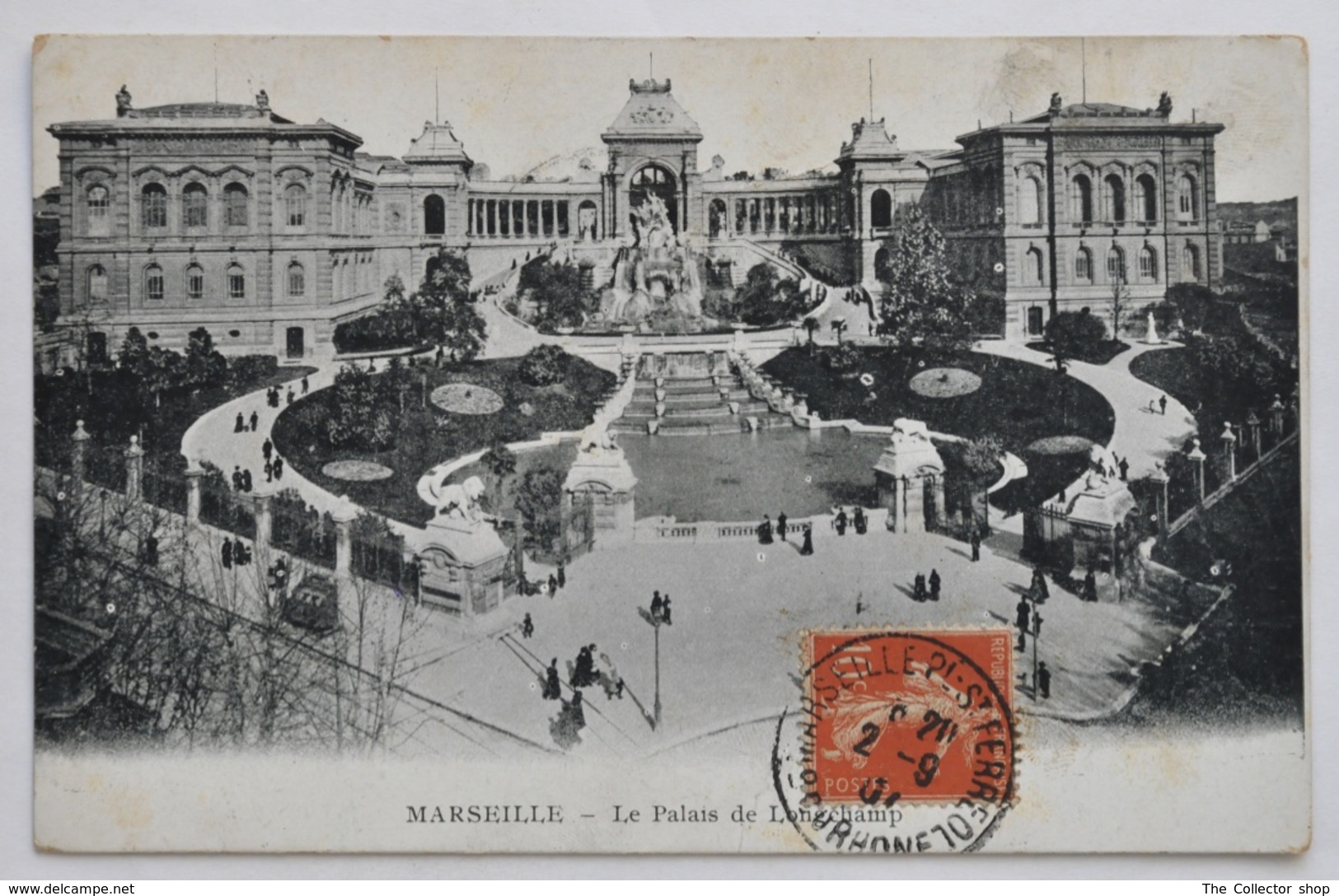 CARTOLINA  " MARSEILLE - LE PALACE DE LONGCHAMP " VIAGGIATA 1907 - Cinq Avenues, Chave, Blancarde, Chutes Lavies