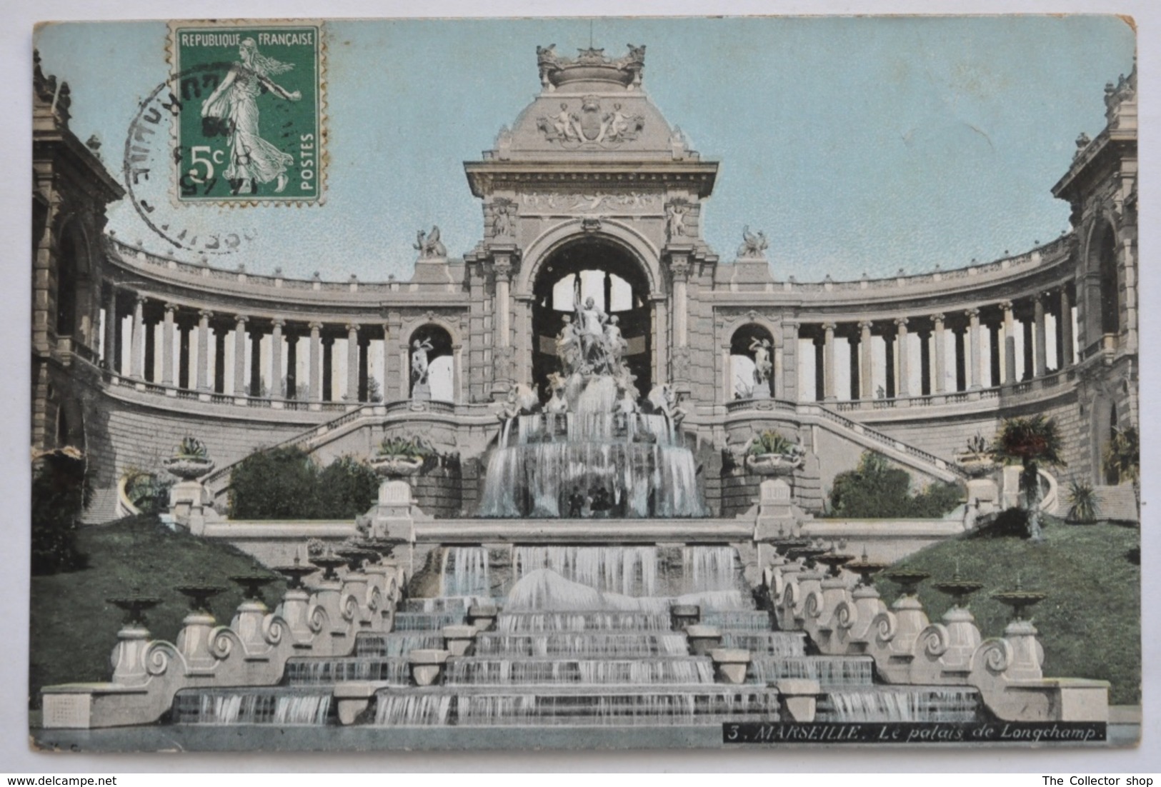 CARTOLINA  " MARSEILLE -  LE PALACE DE LONGCHAMP " VIAGGIATA 1908 - Cinq Avenues, Chave, Blancarde, Chutes Lavies