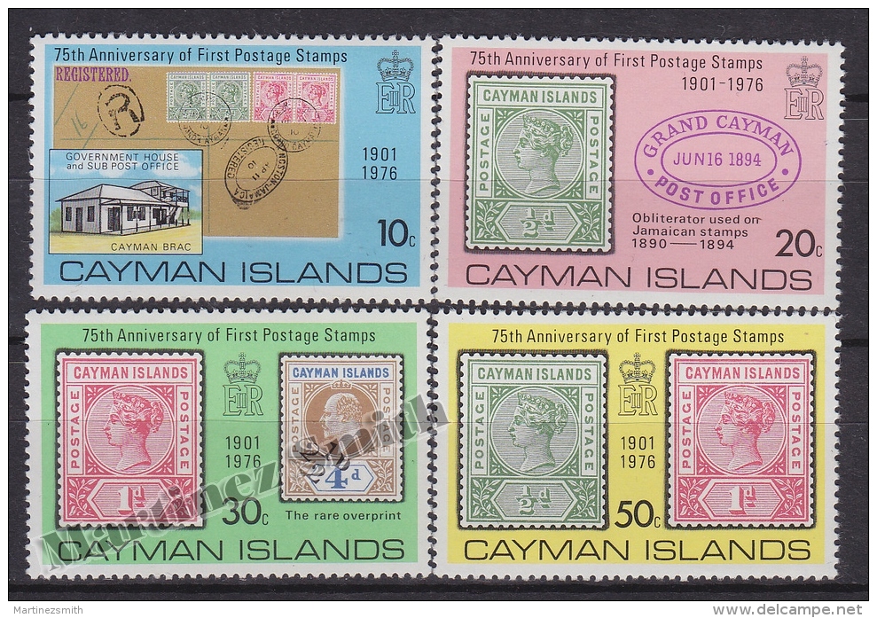 Cayman Islands 1976 Yvert 367- 70, 75th Anniversary Of The First Stamp - MNH - Iles Caïmans