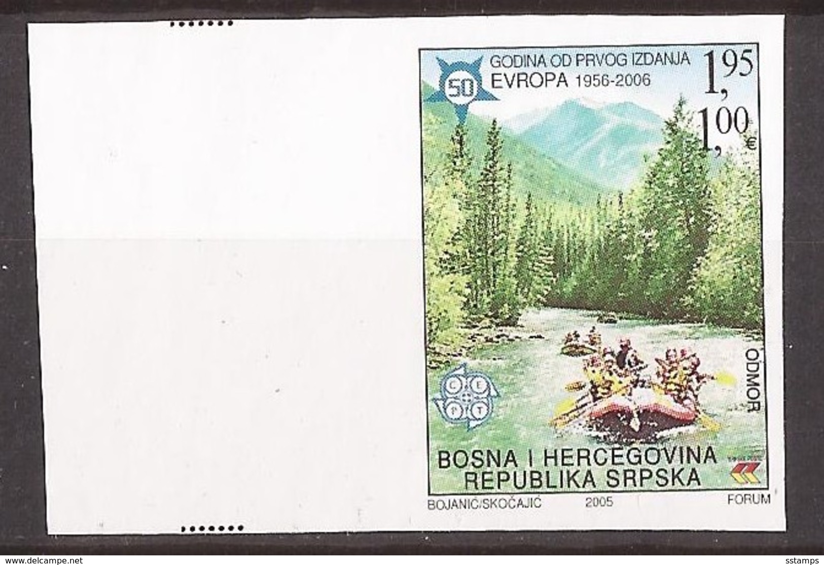 2005  340A EUROPA 5O JAHRE SPORT RAFTING DRINA NATURA  BOSNIA REPUBLIKA SRPSKA RRR IMPERFORATE MNH - Rafting