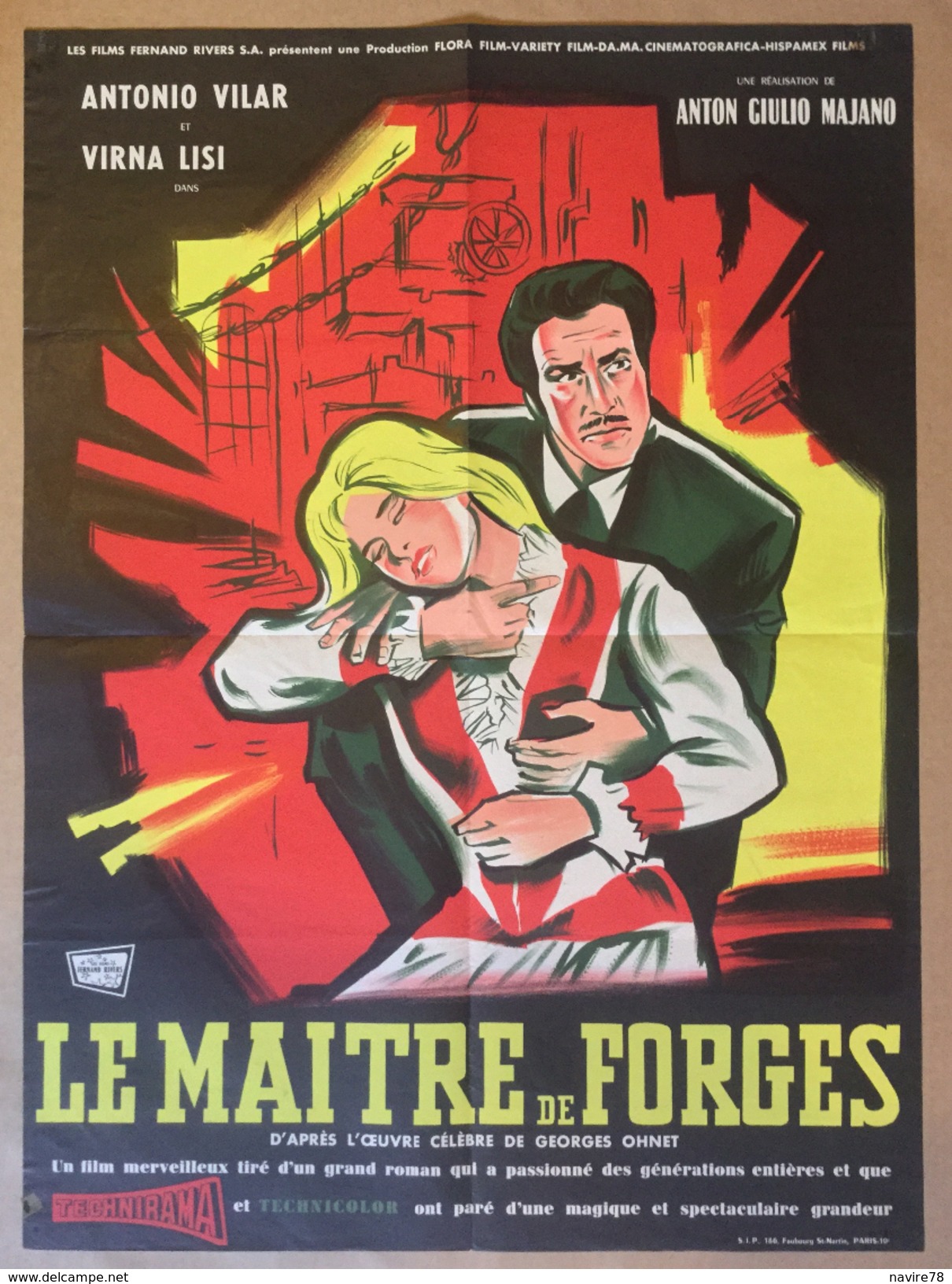 Affiche Cinéma Originale Film LE MAITRE DES FORGES " IL PADRONE DELLE FERRIERE " D'ANTON GIULIO MAJANO Avec VIRNA LISI - Affiches & Posters