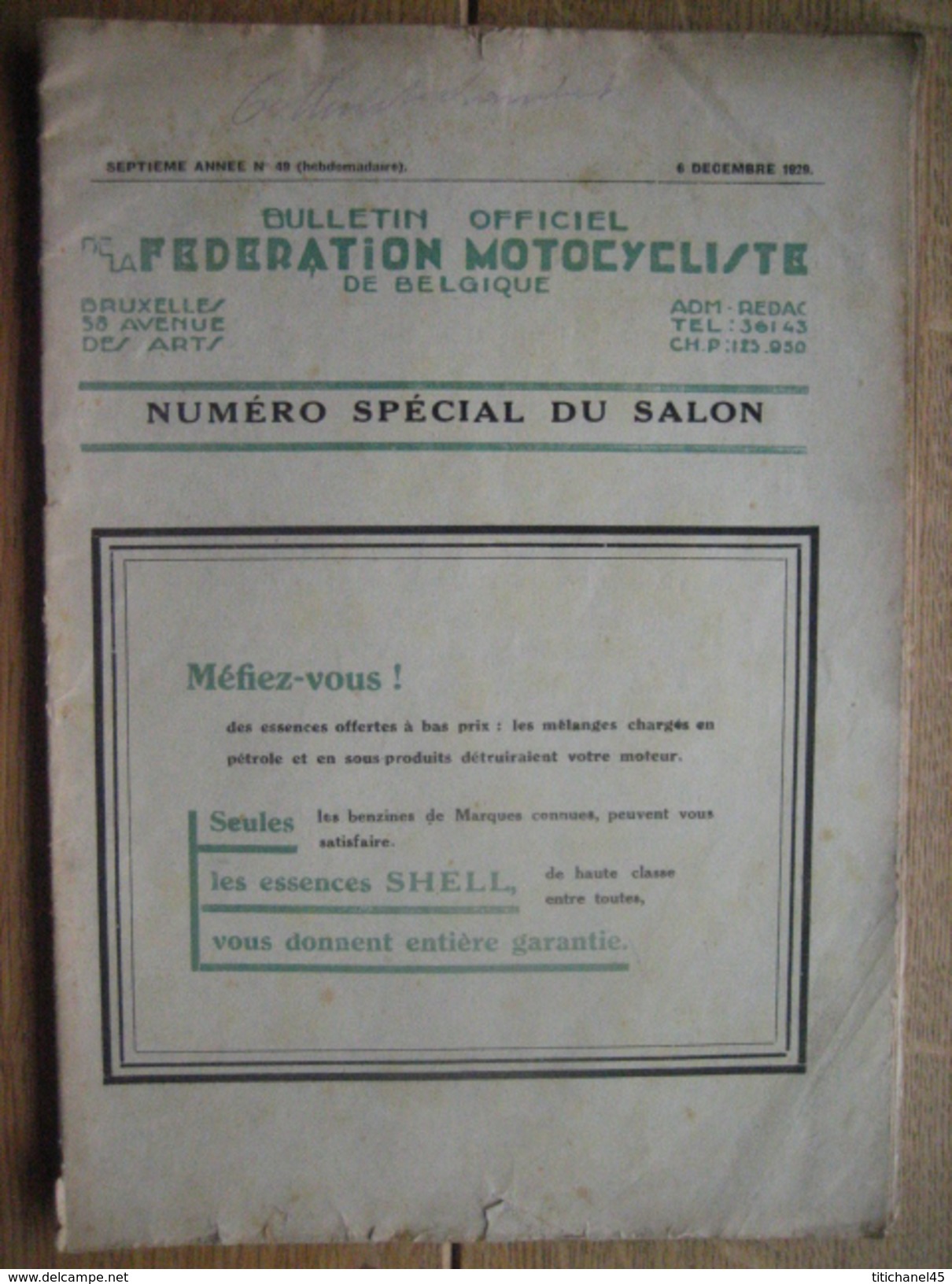 1929 Féd. Motocycliste Belge N°spécial Salon : SAROLEA - F.N. - GILLET - B.S.A - ARIEL - BOVY - SILVER-ARROW - NORTON - Motorfietsen