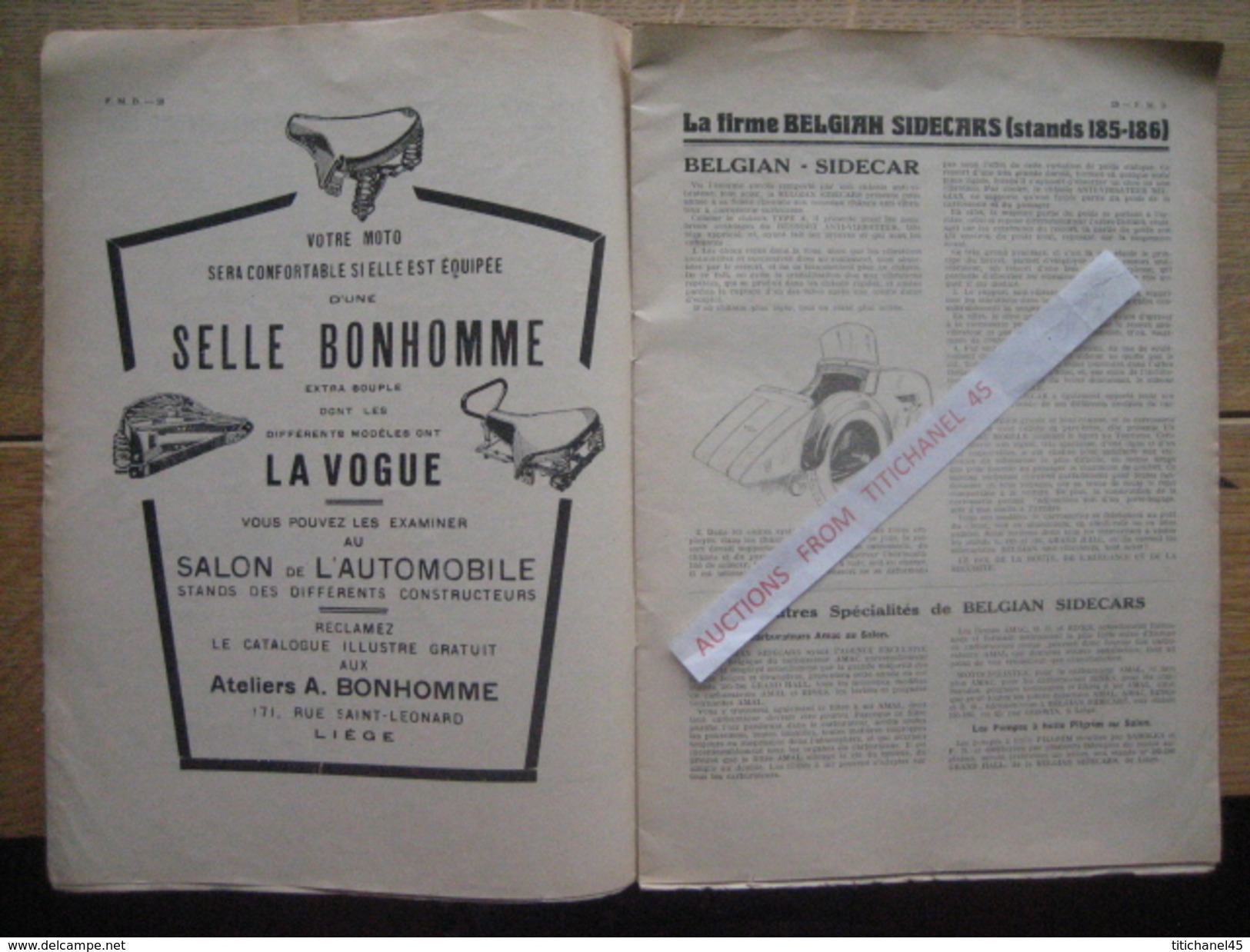 1929 Féd. Motocycliste Belge n°spécial salon : SAROLEA - F.N. - GILLET - B.S.A - ARIEL - BOVY - SILVER-ARROW - NORTON