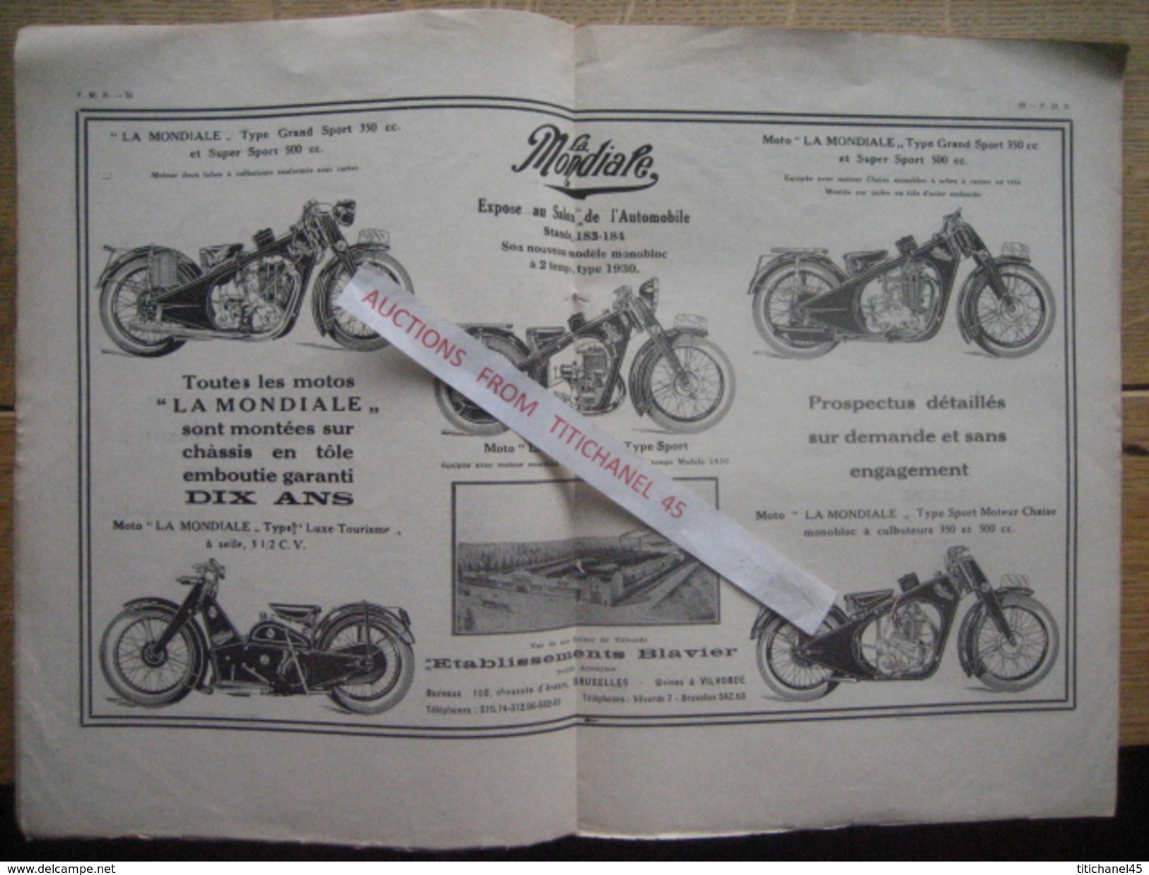 1929 Féd. Motocycliste Belge n°spécial salon : SAROLEA - F.N. - GILLET - B.S.A - ARIEL - BOVY - SILVER-ARROW - NORTON