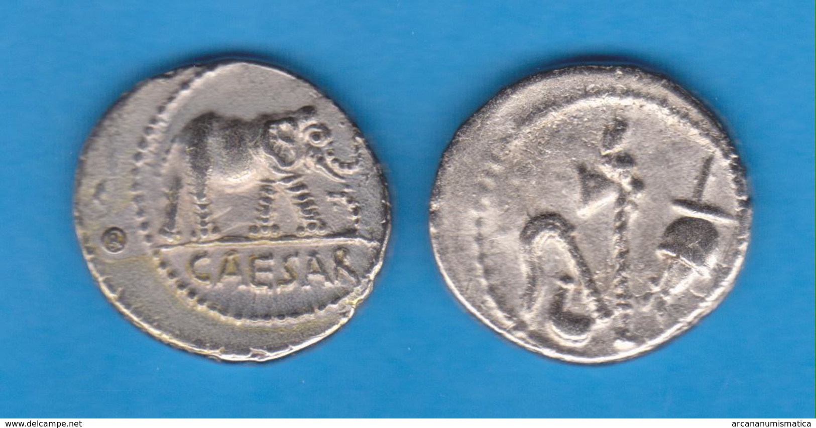 REPÚBLICA ROMANA (509-27 A.C.) JULIO CÉSAR (102-44 A.C.) DENARIO PLATA (49-48 A.C.) Réplica   SC/UNC    T-DL-11.989 - République (-280 à -27)