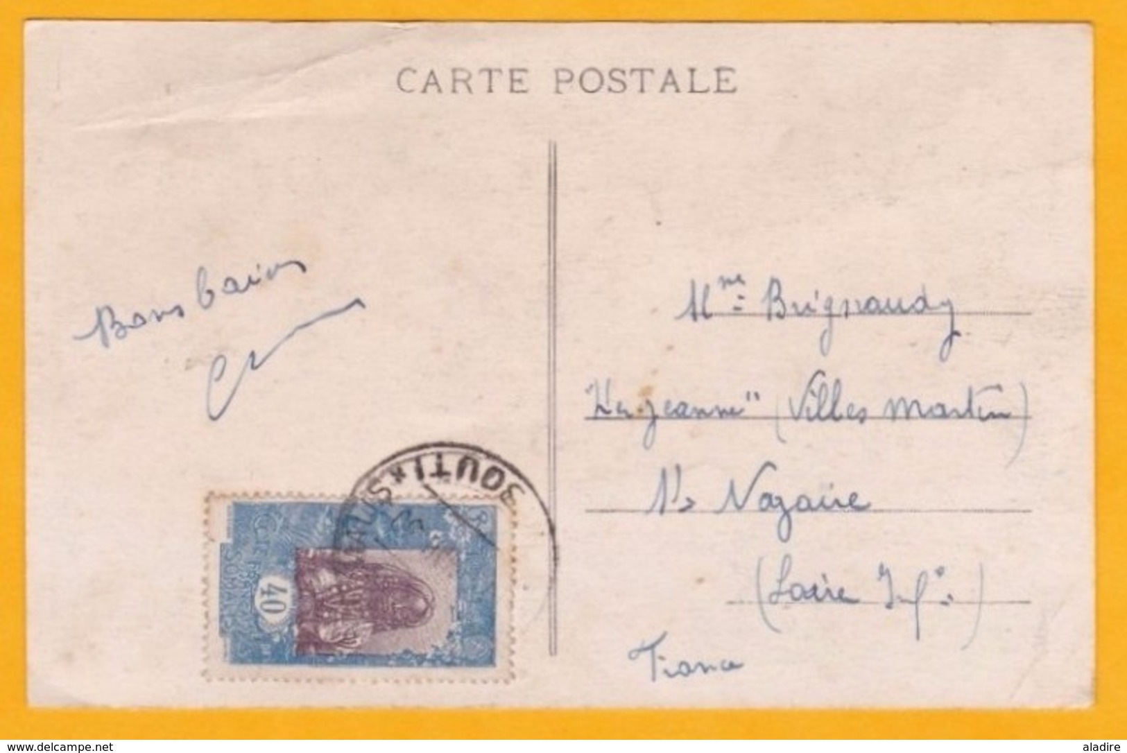 1930 - CP De Djibouti, Cote Française Des Somalis Vers Saint Nazaire - YT93 Seul - Vue Femme Indigène - Covers & Documents