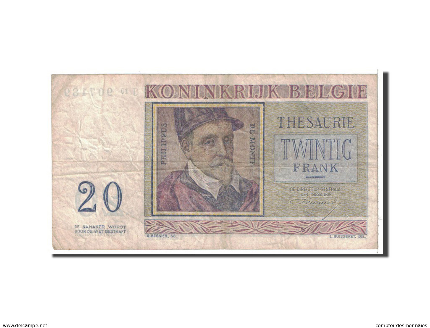 Billet, Belgique, 20 Francs, 1956, 1956-04-03, KM:132b, B+ - 20 Franchi