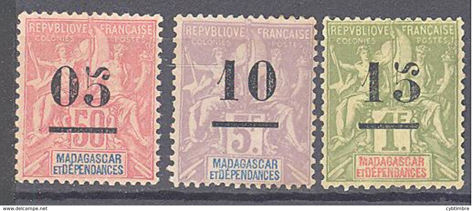 Madagascar: Yvert N° 48/50*; Type "Groupe" - Neufs