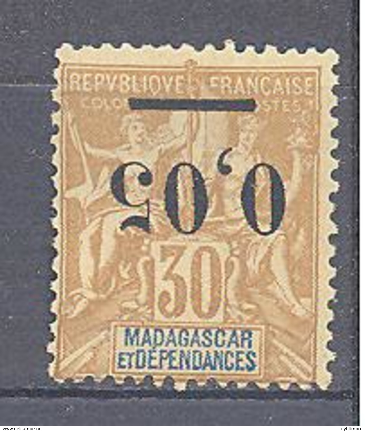 Madagascar: Yvert N° 52a*; Type I "Groupe"; Variété Surcharge Renversée - Neufs