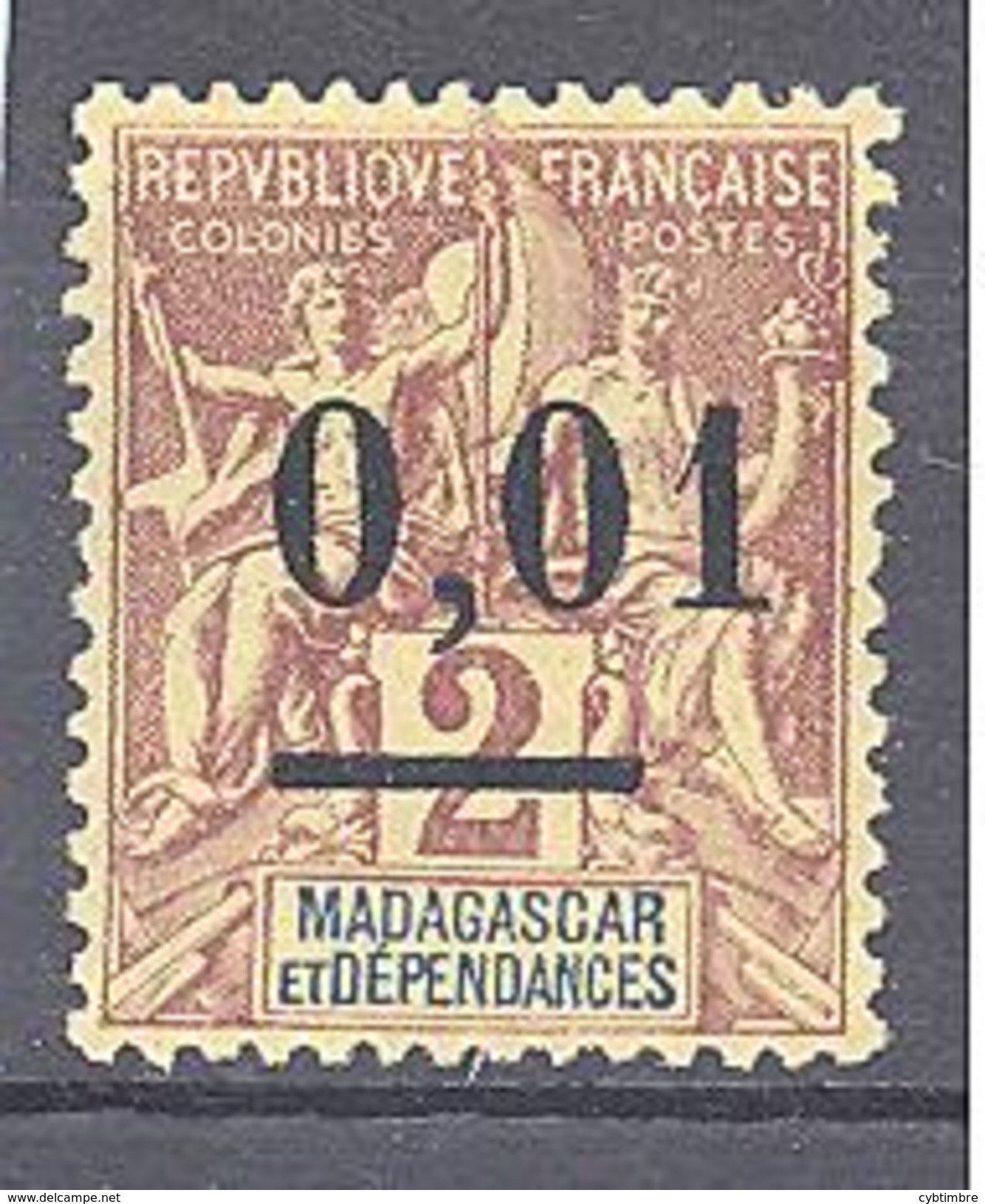 Madagascar: Maury N° 51a*; Type I "Groupe"; Variété "barre Courte" - Neufs