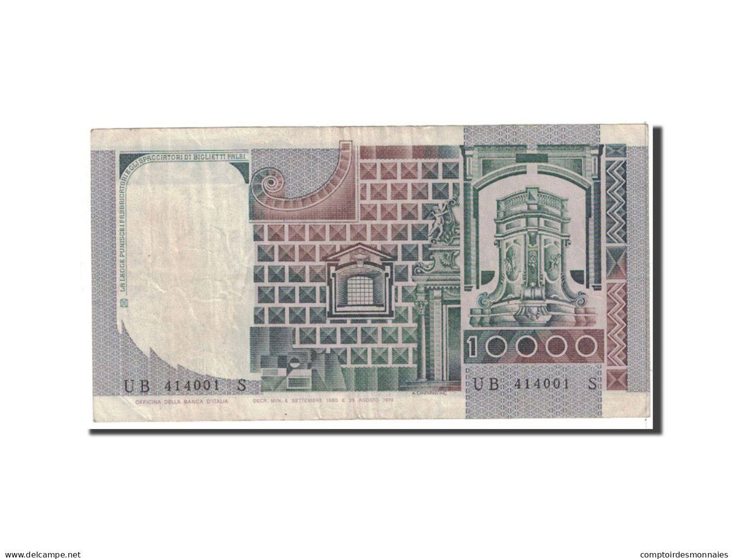 Billet, Italie, 10,000 Lire, 1980, 1980-09-06, KM:106b, TTB - 10.000 Lire