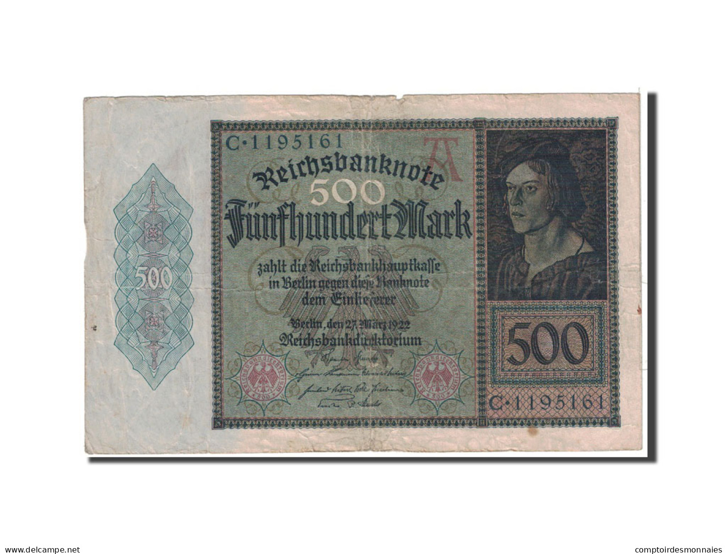 Billet, Allemagne, 500 Mark, 1922, 1922-03-27, KM:73, TB - 500 Mark