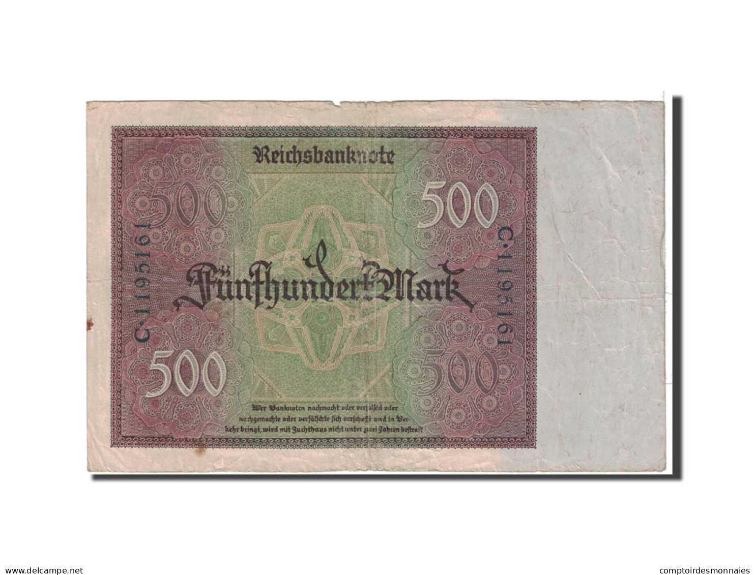 Billet, Allemagne, 500 Mark, 1922, 1922-03-27, KM:73, TB - 500 Mark