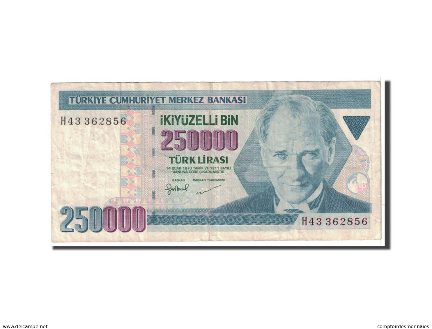 Billet, Turquie, 250,000 Lira, 1998, Undated, KM:211, TTB - Turquie
