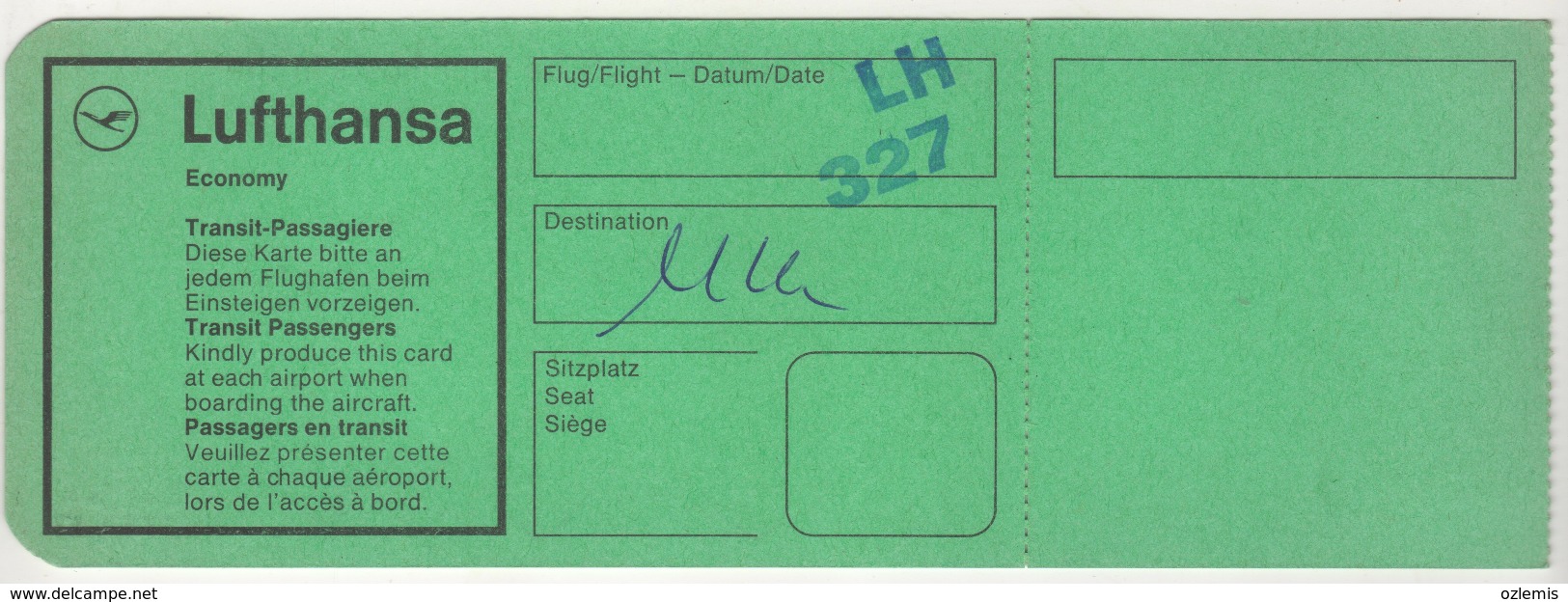 LUFTHANSA AIRLINES BOARDING PASSES USED - Tarjetas De Embarque