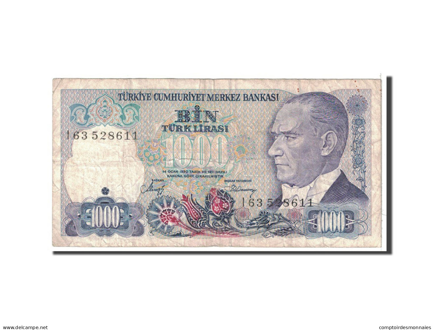 Billet, Turquie, 1000 Lira, 1986, Undated, KM:196, B+ - Turkey