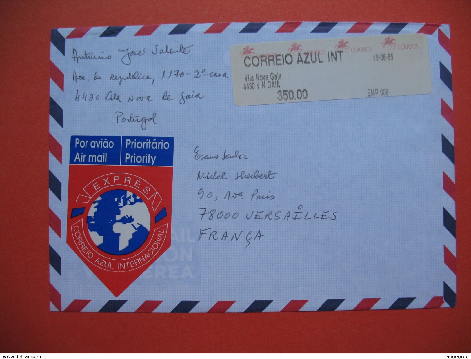 Lot De Lettre  (4)  En Partance Du Portugal Pour La France  Par Avion By Air Mail - Marcophilie