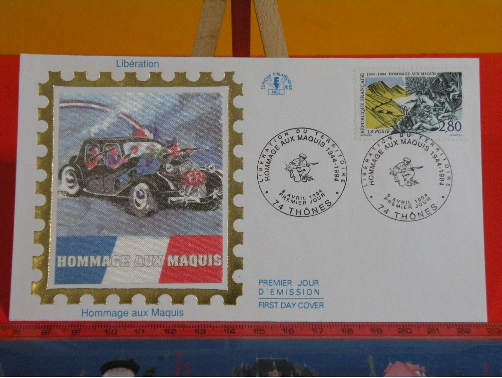 France > FDC > 1990-99 > Libération, Hommage Aux Maquis - 74 Thônes - 9.4.1994 - 1er Jour FDC-Coté 2,70 &euro; - 1990-1999