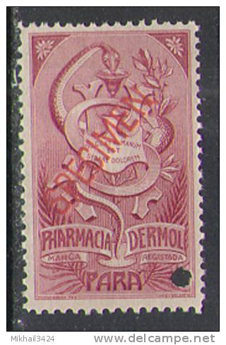 2463 Medicine Pharmaceutico 1916 Brasil SPECIMEN RED Optd. 1v ** Without Gum - Medicine