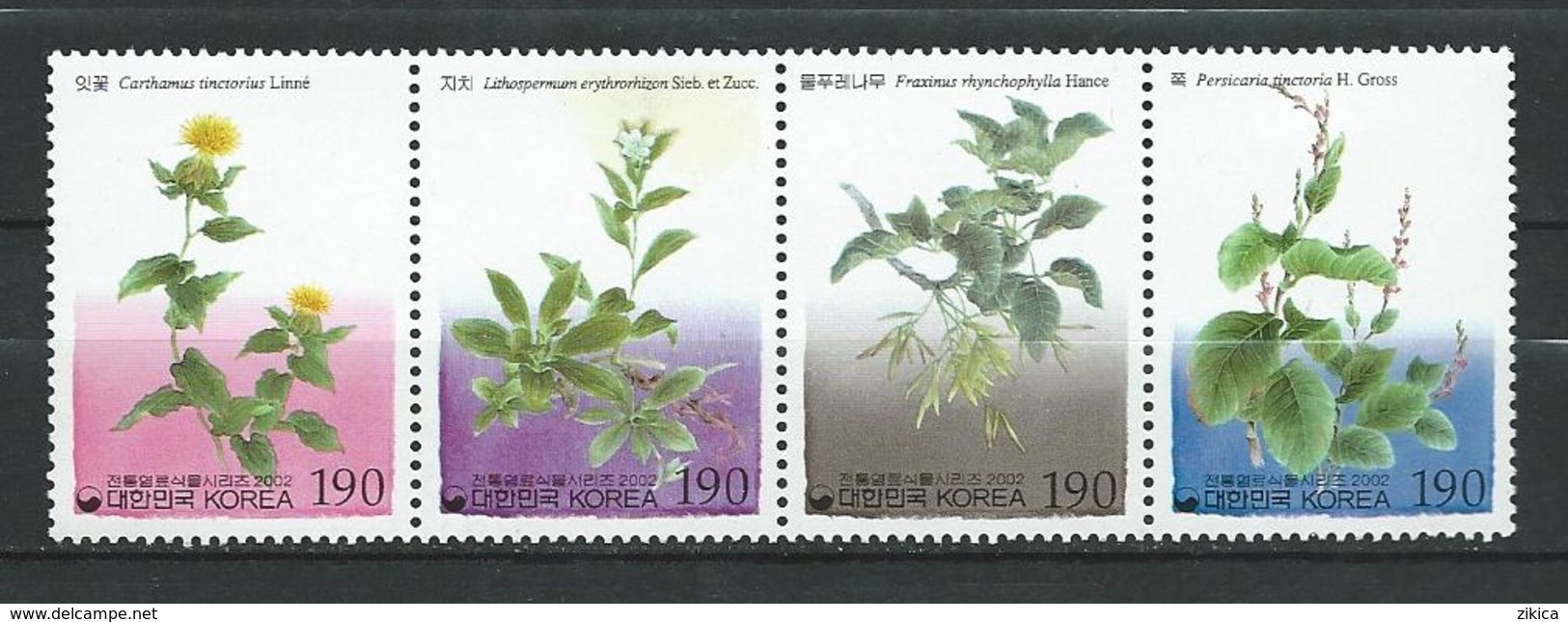 South Korea 2002 Traditional Dye Plants.Mi - 2235/.38.Strip Of 4.MNH - Korea, South