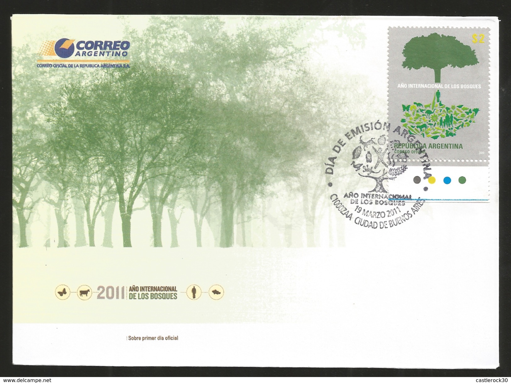 J) 2011 ARGENTINA, INTERNATIONAL YEAR OF THE FOREST, FDC - Storia Postale